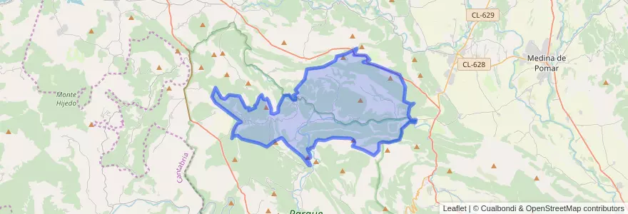 Mapa de ubicacion de Valle de Manzanedo.