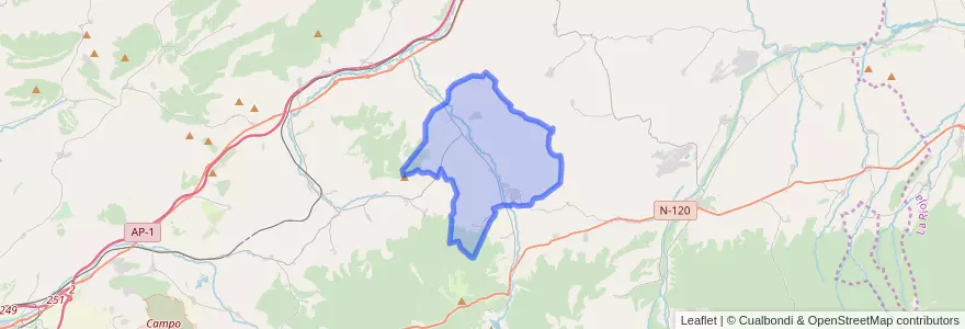 Mapa de ubicacion de Valle de Oca.