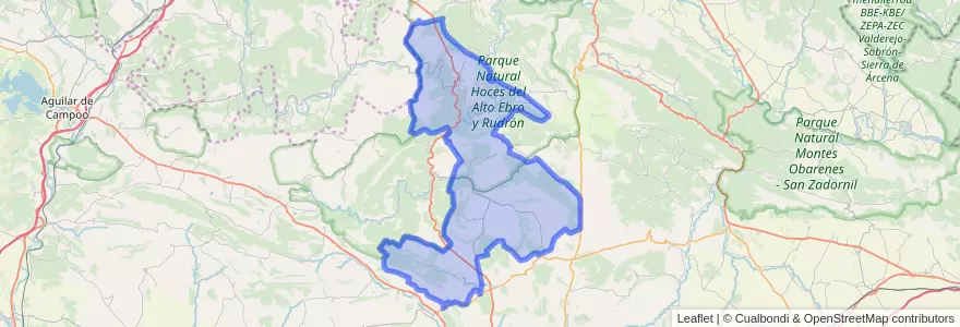 Mapa de ubicacion de Valle de Sedano.