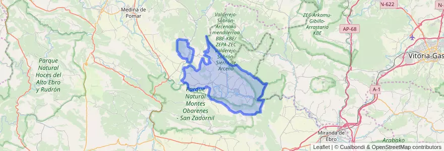 Mapa de ubicacion de Valle de Tobalina.