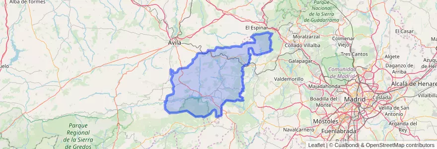 Mapa de ubicacion de Valle del Alberche.