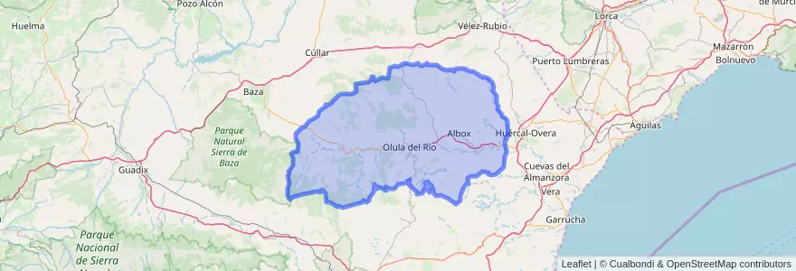 Mapa de ubicacion de Valle del Almanzora.