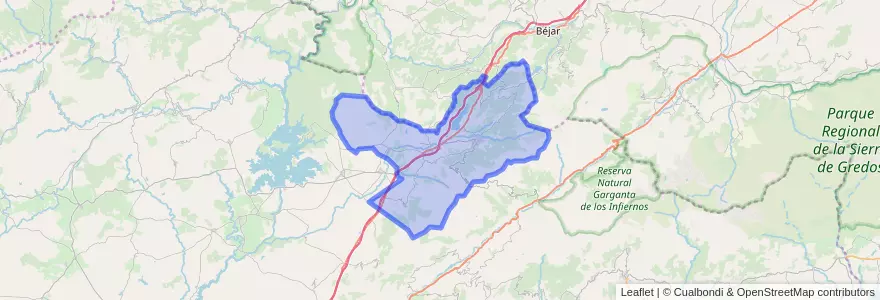 Mapa de ubicacion de Valle del Ambroz.
