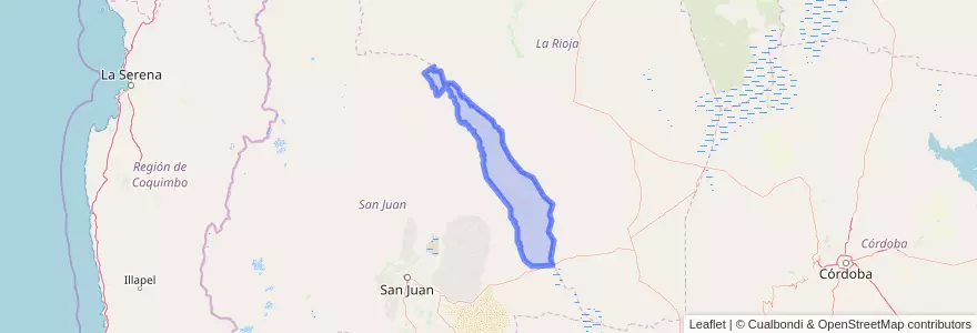 Mapa de ubicacion de Valle Fértil.