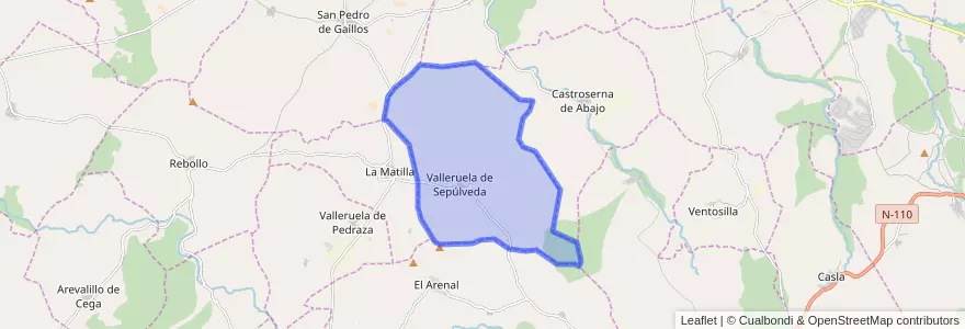 Mapa de ubicacion de Valleruela de Sepúlveda.
