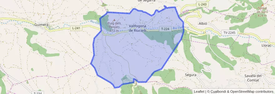 Mapa de ubicacion de Vallfogona de Riucorb.