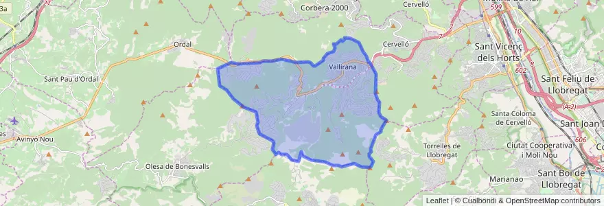 Mapa de ubicacion de Vallirana.