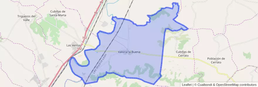 Mapa de ubicacion de Valoria la Buena.
