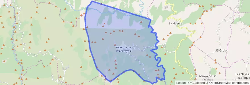 Mapa de ubicacion de Valverde de los Arroyos.