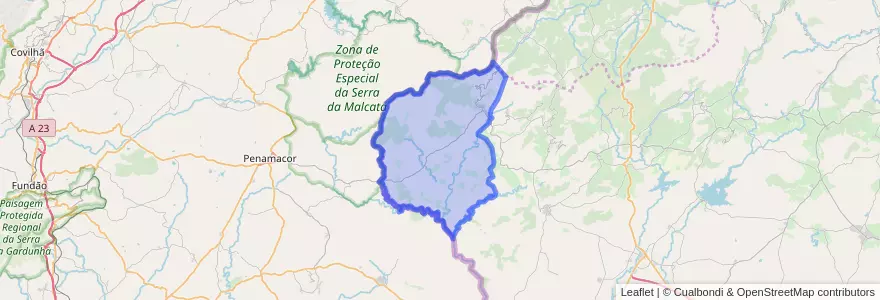 Mapa de ubicacion de Valverde del Fresno.