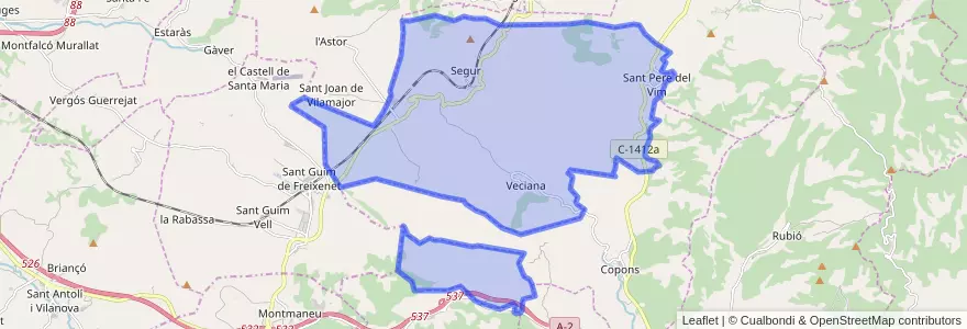 Mapa de ubicacion de Veciana.