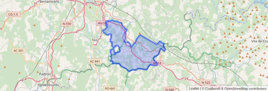 Mapa de ubicacion de Vedra.