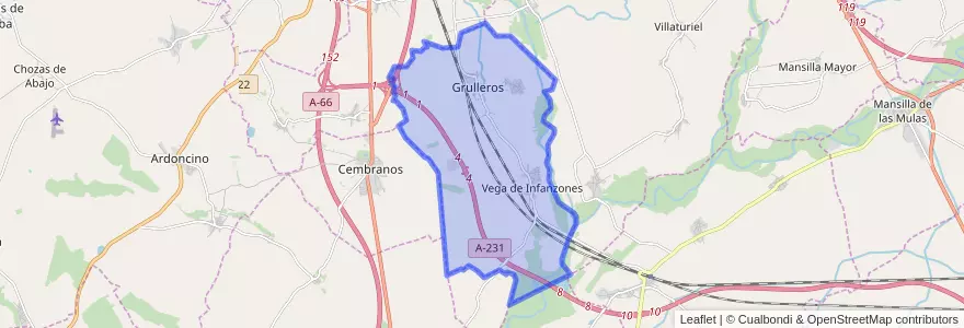 Mapa de ubicacion de Vega de Infanzones.