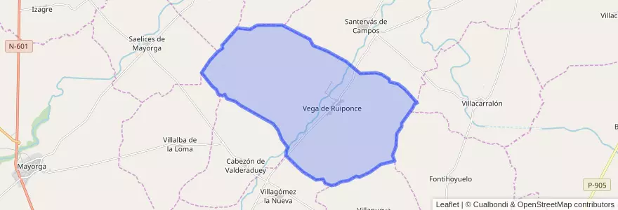 Mapa de ubicacion de Vega de Ruiponce.