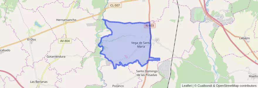 Mapa de ubicacion de Vega de Santa María.