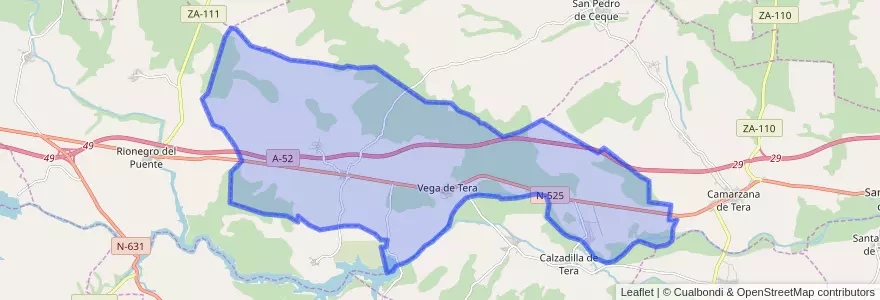 Mapa de ubicacion de Vega de Tera.