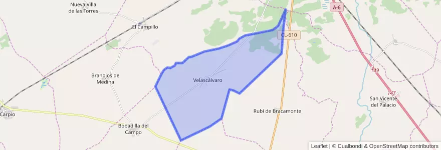 Mapa de ubicacion de Velascálvaro.