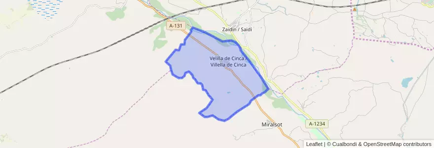 Mapa de ubicacion de Velilla de Cinca.