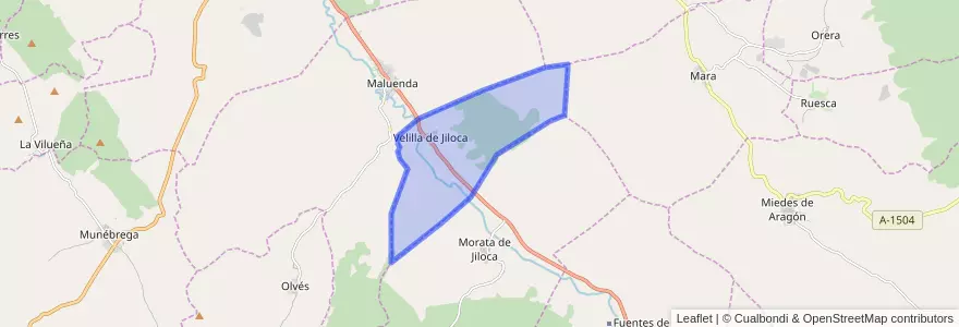 Mapa de ubicacion de Velilla de Jiloca.