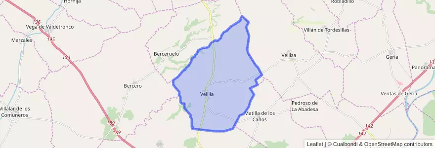 Mapa de ubicacion de Velilla.