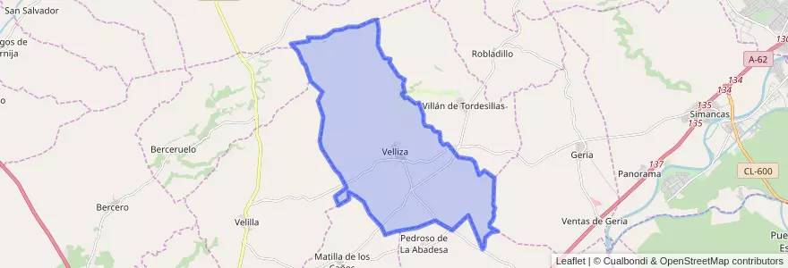 Mapa de ubicacion de Velliza.