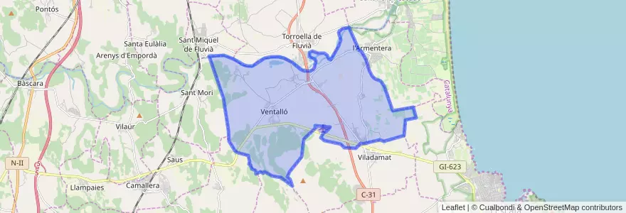 Mapa de ubicacion de Ventalló.