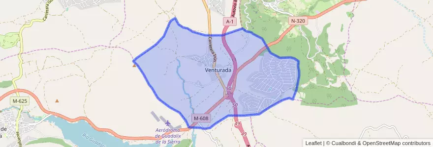 Mapa de ubicacion de Venturada.