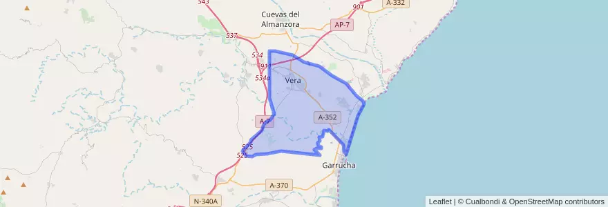 Mapa de ubicacion de Vera.