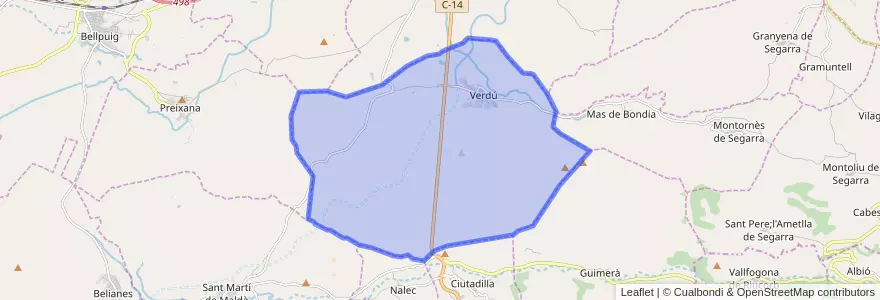 Mapa de ubicacion de Verdú.