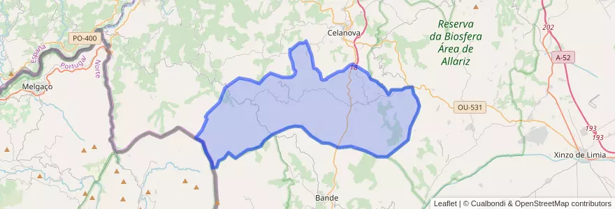 Mapa de ubicacion de Verea.