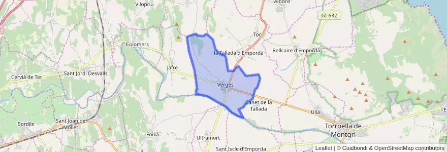 Mapa de ubicacion de Verges.