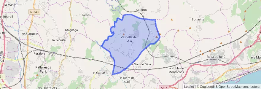Mapa de ubicacion de Vespella de Gaià.