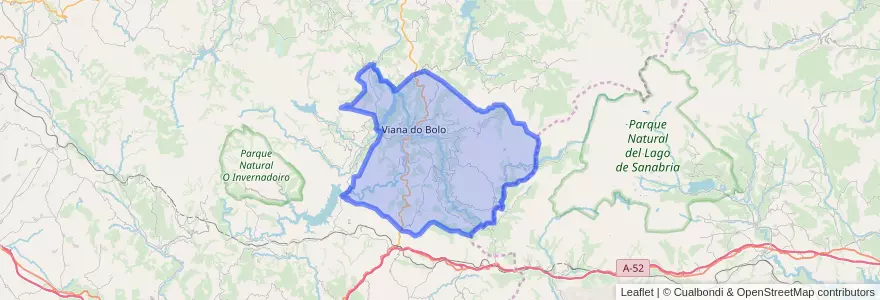 Mapa de ubicacion de Viana do Bolo.