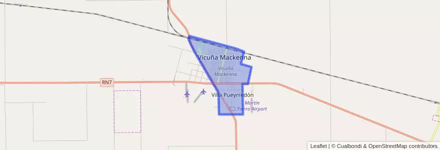 Mapa de ubicacion de Vicuña Mackenna.