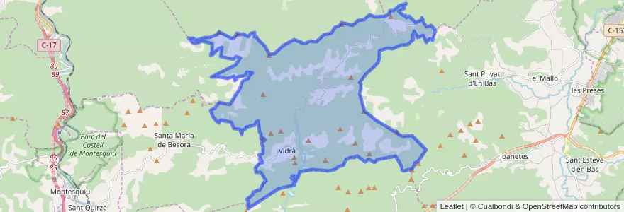 Mapa de ubicacion de Vidrà.