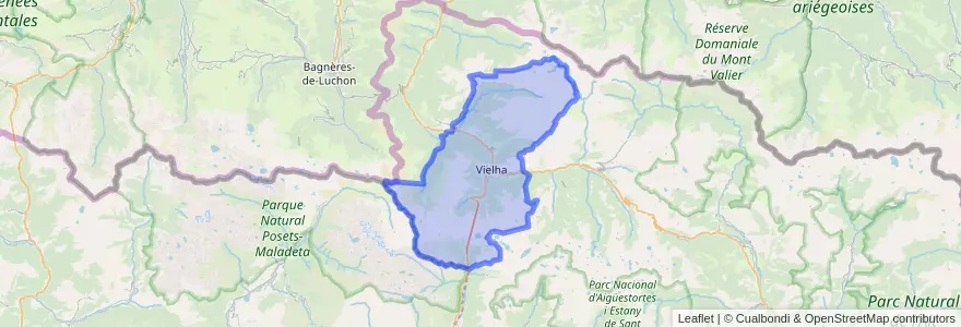 Mapa de ubicacion de Vielha e Mijaran.