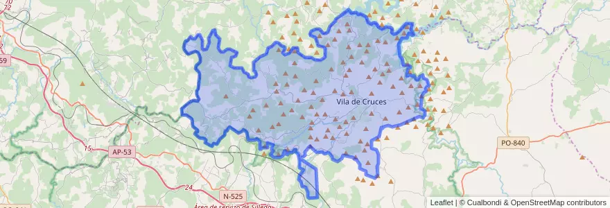Mapa de ubicacion de Vila de Cruces.