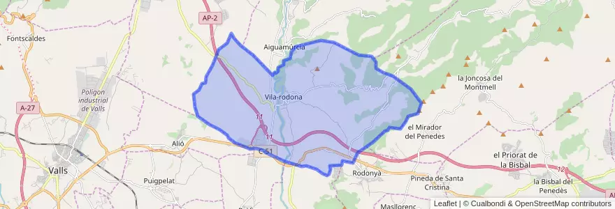Mapa de ubicacion de Vila-rodona.