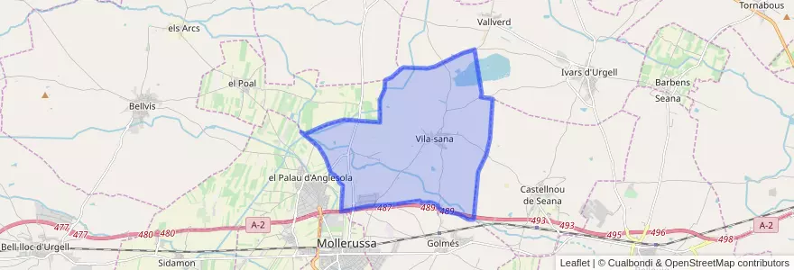 Mapa de ubicacion de Vila-sana.