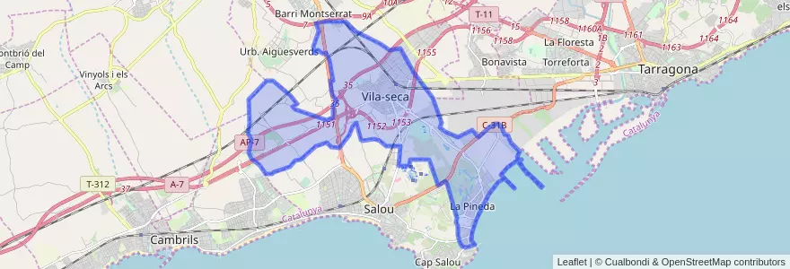 Mapa de ubicacion de Vila-seca.