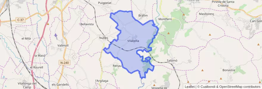 Mapa de ubicacion de Vilabella.