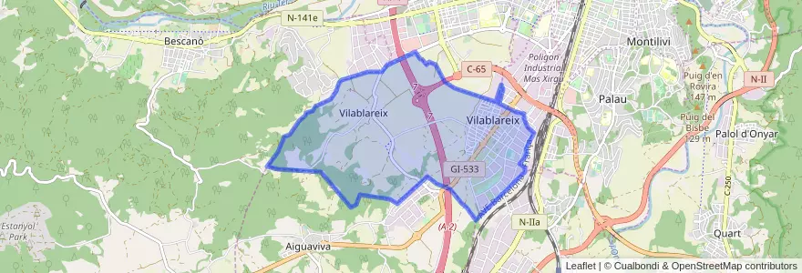 Mapa de ubicacion de Vilablareix.