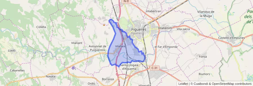 Mapa de ubicacion de Vilafant.
