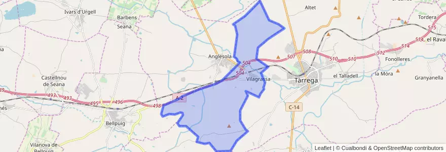 Mapa de ubicacion de Vilagrassa.