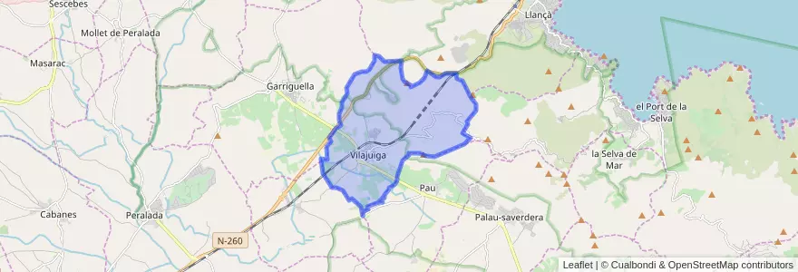 Mapa de ubicacion de Vilajuïga.
