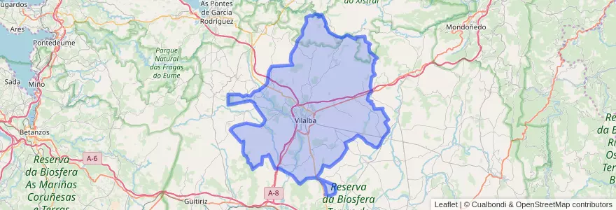 Mapa de ubicacion de Vilalba.