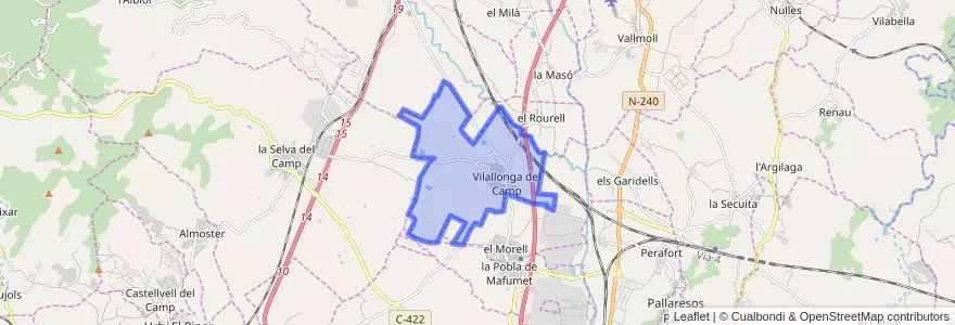Mapa de ubicacion de Vilallonga del Camp.