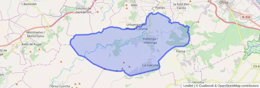 Mapa de ubicacion de Vilallonga / Villalonga.