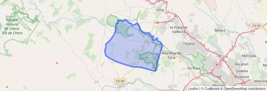 Mapa de ubicacion de Vilamarxant.