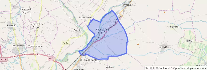 Mapa de ubicacion de Vilanova de la Barca.